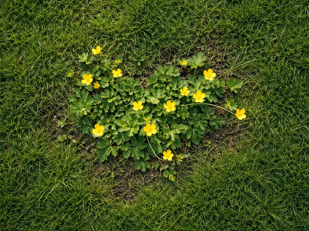 kruipende boterbloem bestrijden in gazon